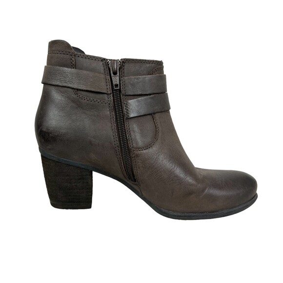 Josef Siebel Ankle Boots w Straps  Women's Size 37 / 6.5  Dark Taupe Leather - Picture 7 of 12